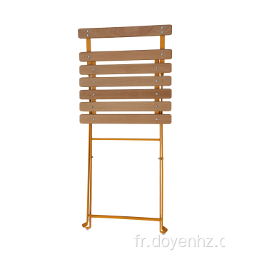 Chaise pliable en bois avec cadre en acier